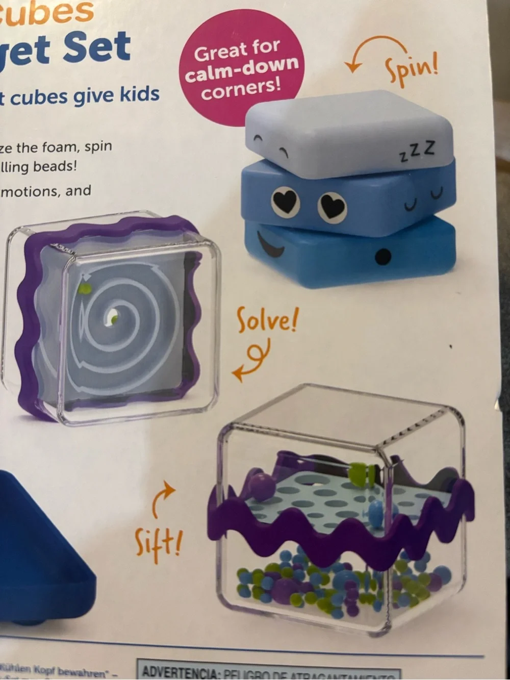 Learning Resources Cool Down Cubes Sensory Fidget Set - Blue